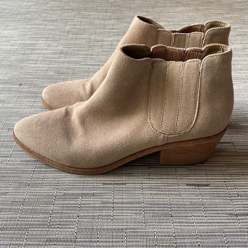 Joie Barlow Suede Booties in Cement